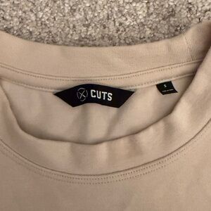 Cuts Beige tomboy Crewneck T-Shirt